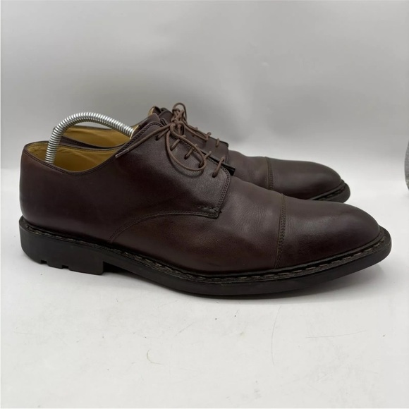 Heschung Brown Leather Stitched Lace-up Derby Shoes Mens‎ Size 12.5 - Picture 1 of 10